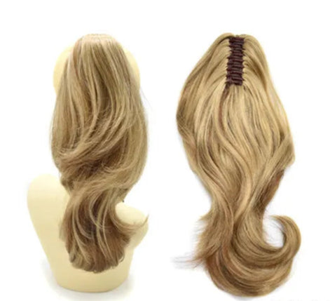SE-224 Long Wavy Ponytail Extension – 22”/14” Claw Clip & Drawstring, Heat-Resistant