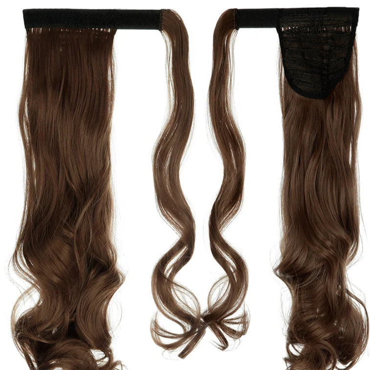 17-Inch Wavy Synthetic Clip-In Hair Extensions – Heat Resistant Fiber for Instant Volume & Style