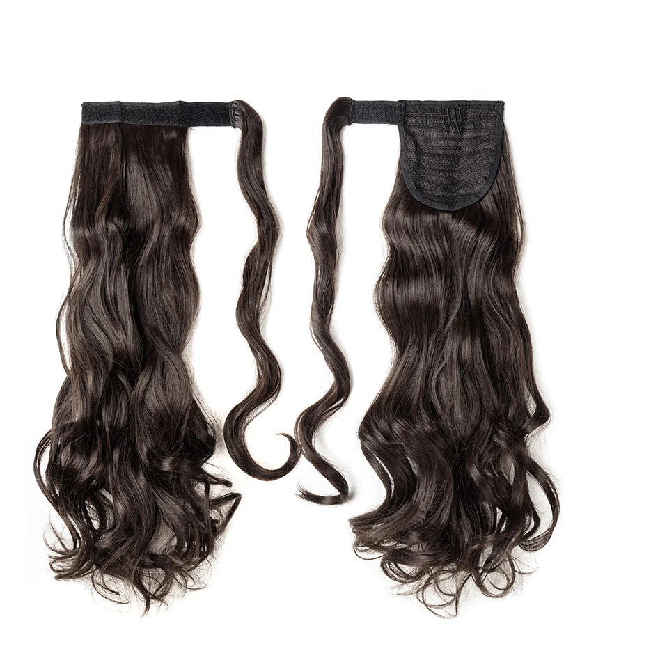 17-Inch Wavy Synthetic Clip-In Hair Extensions – Heat Resistant Fiber for Instant Volume & Style