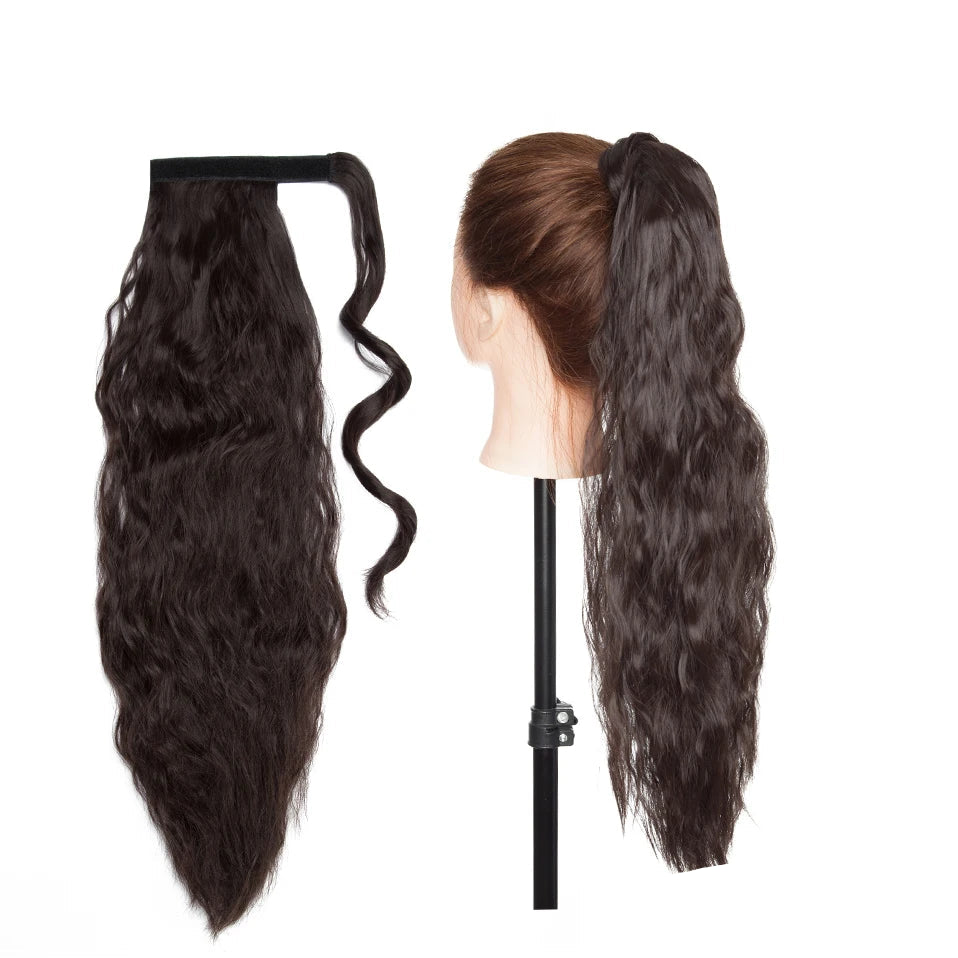 17-Inch Wavy Synthetic Clip-In Hair Extensions – Heat Resistant Fiber for Instant Volume & Style