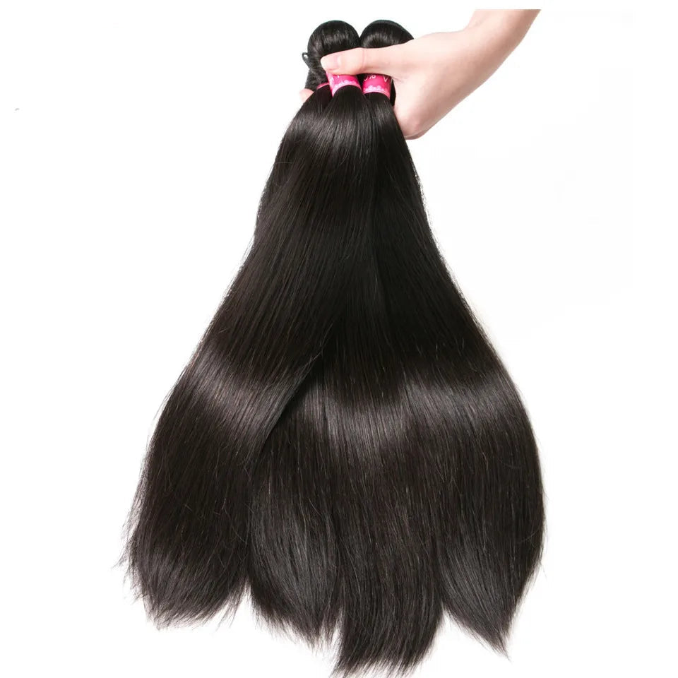 Luduna 100% Virgin Straight Human Hair Bundles – Extensions (1/3/4 Bundle Deals)