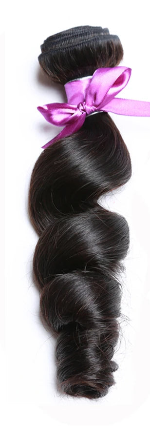 Vallbest Loose Wave Human Hair Bundles With 4x4 Lace Closure - 100% Natural & Dye-Ready