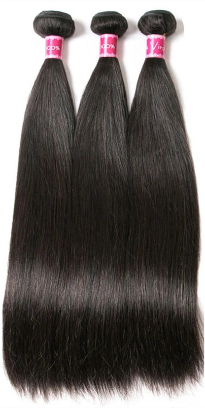 Premium Peruvian Straight Human Hair Bundles – Natural & Jet Black, 100% Hair