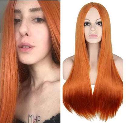 Long Straight Heat-Resistant Synthetic Wig – 150% Density for Daily Use