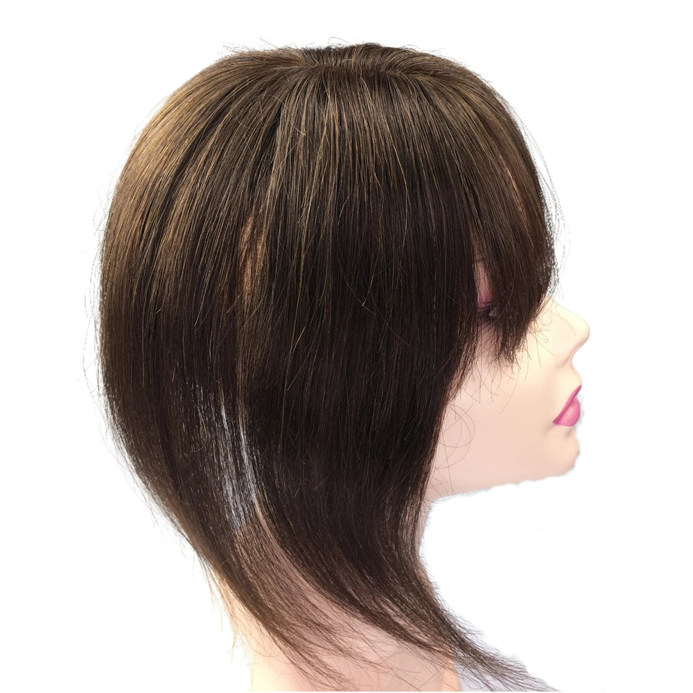 Invisible Human Hair Toppers for Women – 12-inch Thin Clip-in Wiglets for Mild Hair Loss & Grey Hair Coverage