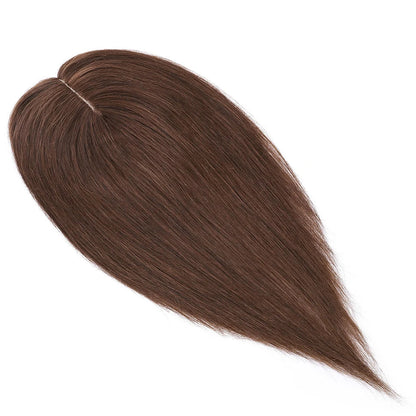 Silk Base Human Hair Toppers for Women – 100% Real Human Hair, Straight, Center-Parted, Multiple Lengths & Colors