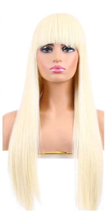 Long Straight Heat-Resistant Synthetic Wig – 150% Density for Daily Use