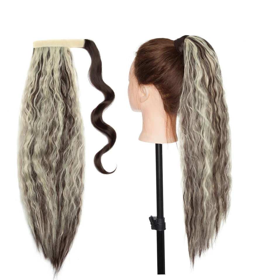 17-Inch Wavy Synthetic Clip-In Hair Extensions – Heat Resistant Fiber for Instant Volume & Style