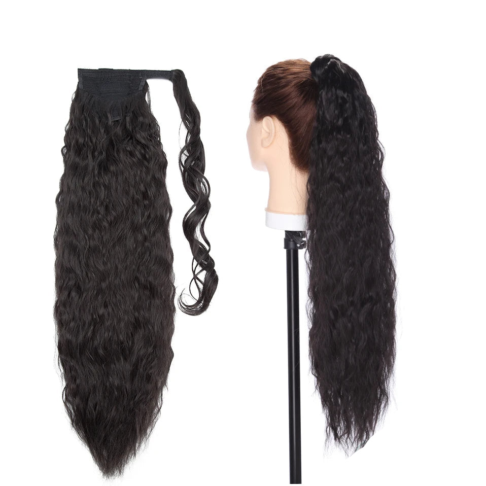 17-Inch Wavy Synthetic Clip-In Hair Extensions – Heat Resistant Fiber for Instant Volume & Style