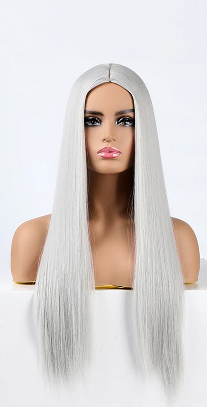 Long Straight Heat-Resistant Synthetic Wig – 150% Density for Daily Use