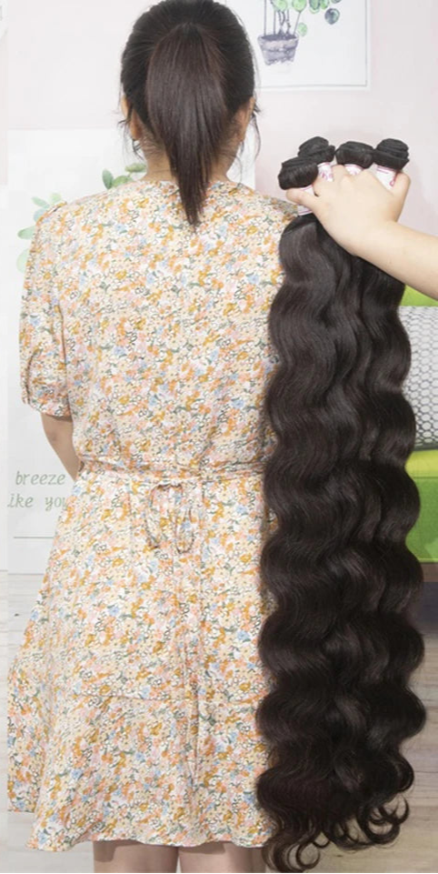 Beaufox Virgin Body Wave Human Hair Bundles – 100% Natural, Jet Black, Permed & Dyeable