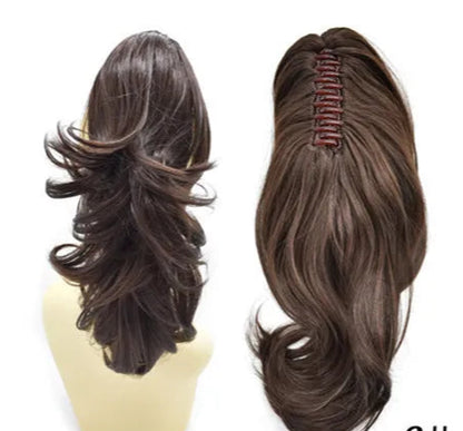 SE-224 Long Wavy Ponytail Extension – 22”/14” Claw Clip & Drawstring, Heat-Resistant
