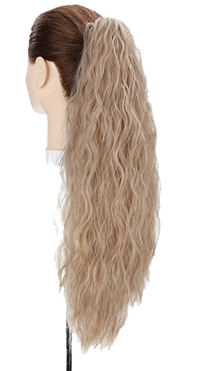 24-Inch Corn Wave Wavy Claw Clip Ponytail – Premium Synthetic, Heat-Resistant, Multi-Color Options