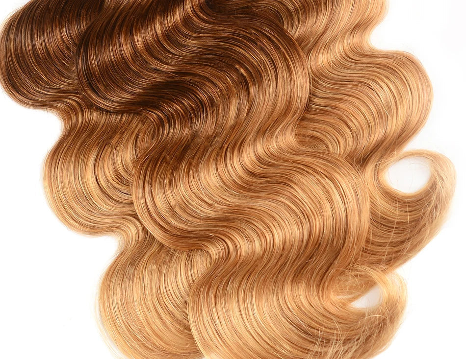 UNice Kysiss Ombre Body Wave Hair Bundles – 3 Tone Blonde T1B/4/27, Virgin Human Hair Weave