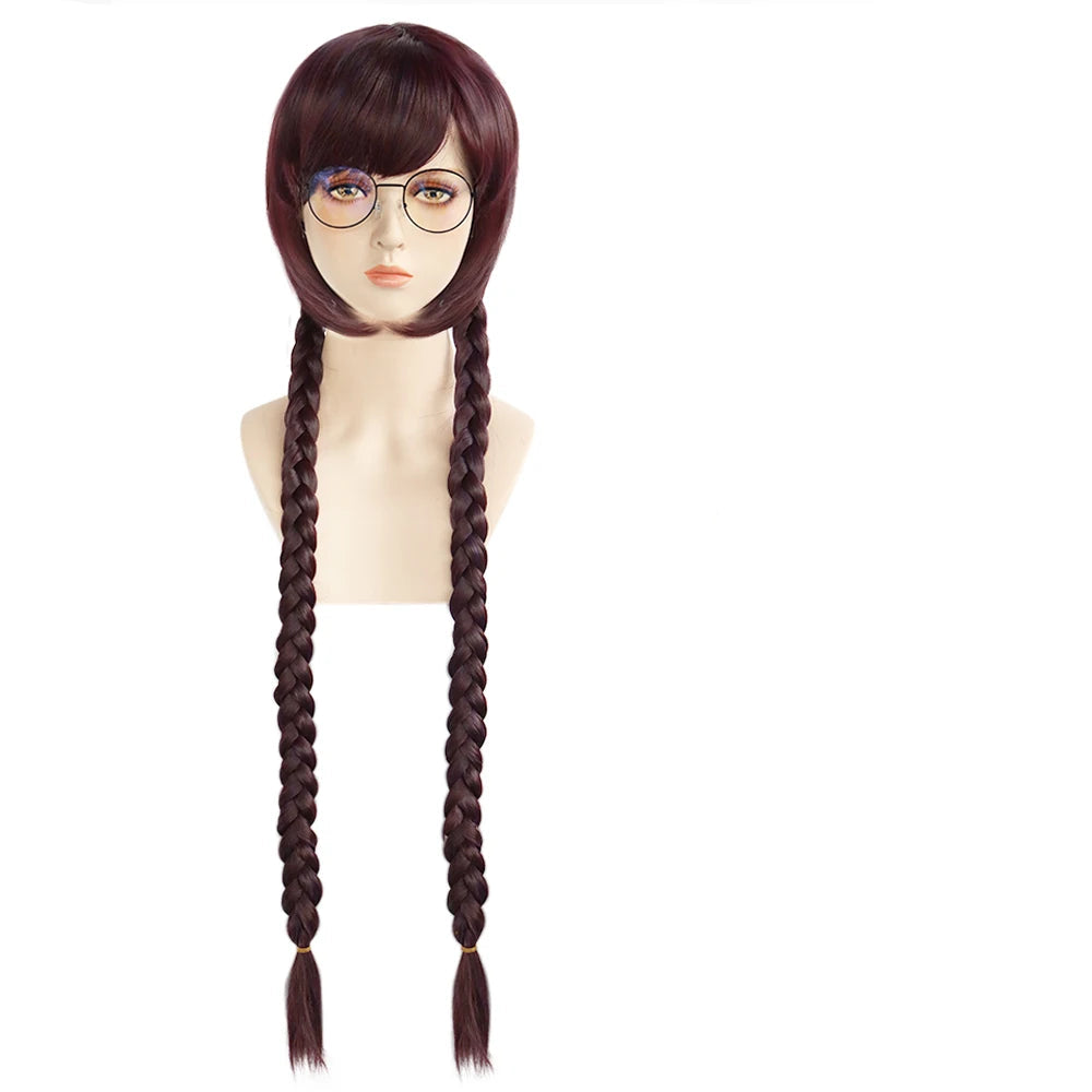 ANOGOL Danganronpa Enoshima Junko Cosplay Wig – Long Pink Synthetic Wig with Adjustable Cap for Halloween & Anime Parties