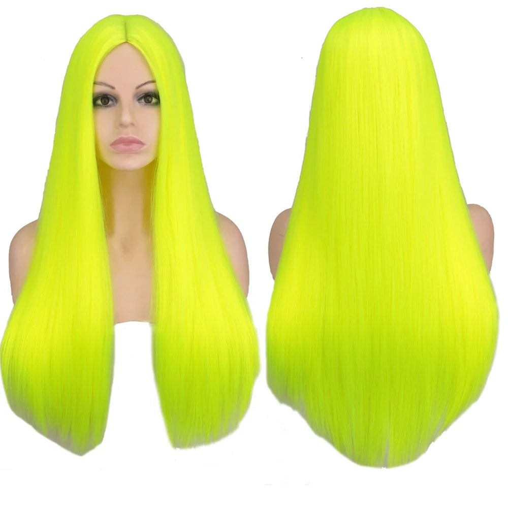 Long Straight Heat-Resistant Synthetic Wig – 150% Density for Daily Use