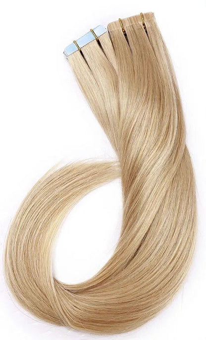 Premium Tape-In Hair Extensions | 100% Human Hair, Straight & Wavy, 18-22 Inches, Dyeable, 10-40 Pieces Pack