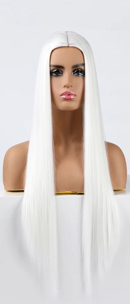 Long Straight Heat-Resistant Synthetic Wig – 150% Density for Daily Use