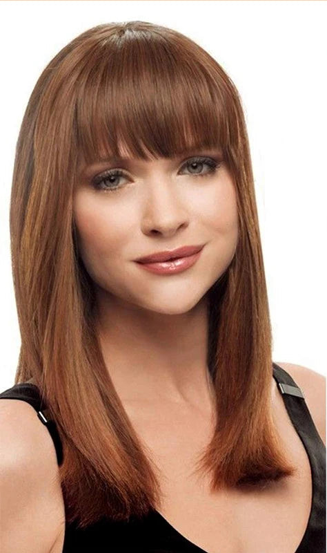 Kanekalon Clip-In Blunt Bangs Hair Extension – Frosted Color, Easy Fit & Washable