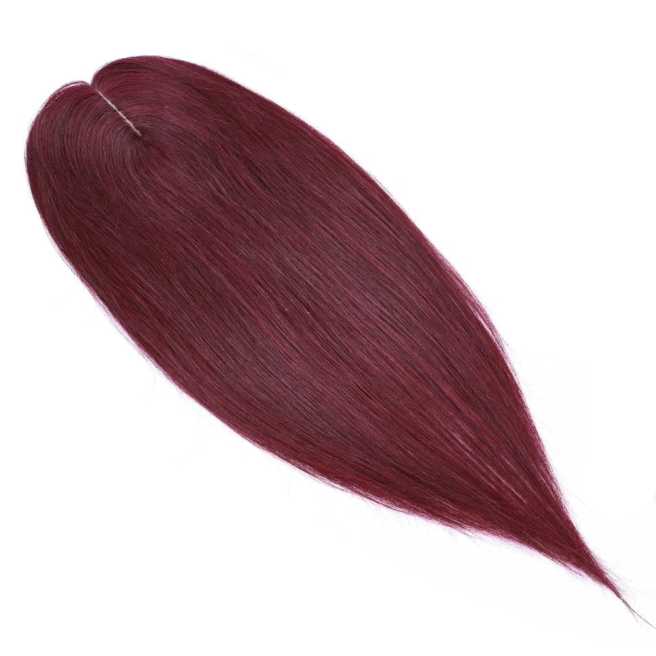 Silk Base Human Hair Toppers for Women – 100% Real Human Hair, Straight, Center-Parted, Multiple Lengths & Colors