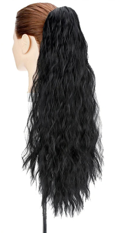 24-Inch Corn Wave Wavy Claw Clip Ponytail – Premium Synthetic, Heat-Resistant, Multi-Color Options