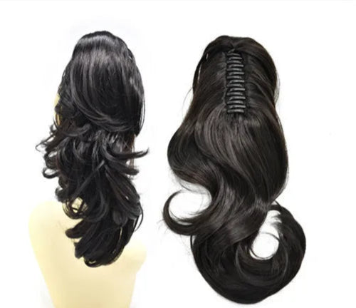SE-224 Long Wavy Ponytail Extension – 22”/14” Claw Clip & Drawstring, Heat-Resistant