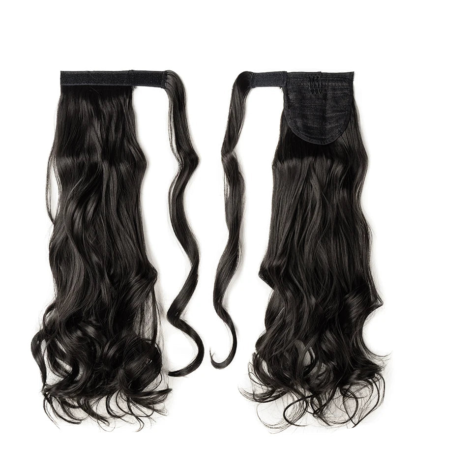 17-Inch Wavy Synthetic Clip-In Hair Extensions – Heat Resistant Fiber for Instant Volume & Style