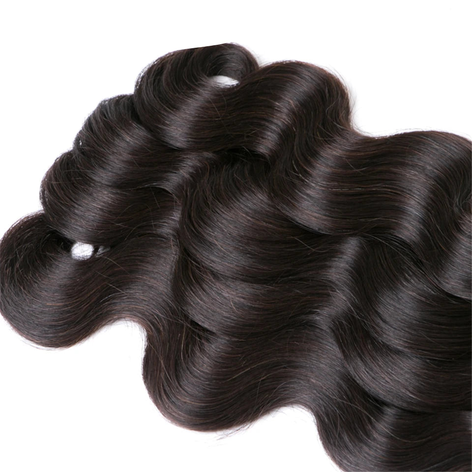 Vanlov Body Wave Hair Bundles - 100% Human Hair Extensions, Natural & Jet Black, 8-30 Inch