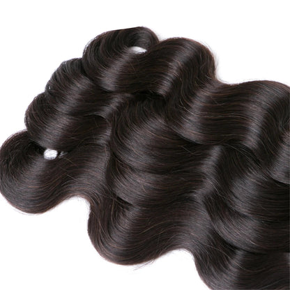 Vanlov Body Wave Hair Bundles - 100% Human Hair Extensions, Natural & Jet Black, 8-30 Inch