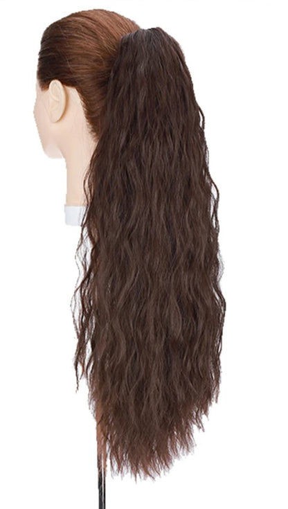 24-Inch Corn Wave Wavy Claw Clip Ponytail – Premium Synthetic, Heat-Resistant, Multi-Color Options