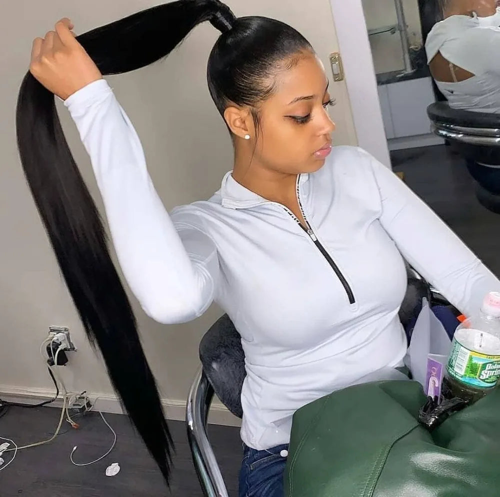 Premium Virgin Straight Human Hair Bundles – 8-40 Inches, Double Weft, No Shedding, No Tangle