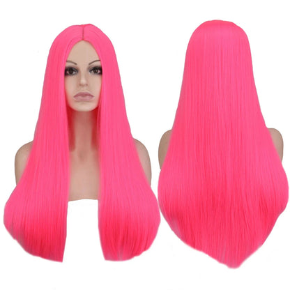 Long Straight Heat-Resistant Synthetic Wig – 150% Density for Daily Use