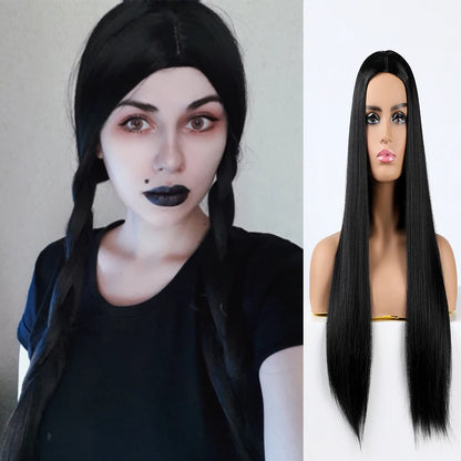 Long Straight Heat-Resistant Synthetic Wig – 150% Density for Daily Use