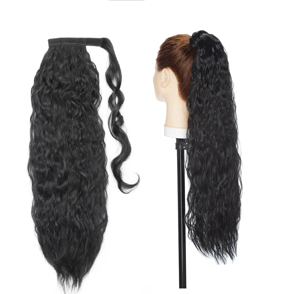 17-Inch Wavy Synthetic Clip-In Hair Extensions – Heat Resistant Fiber for Instant Volume & Style