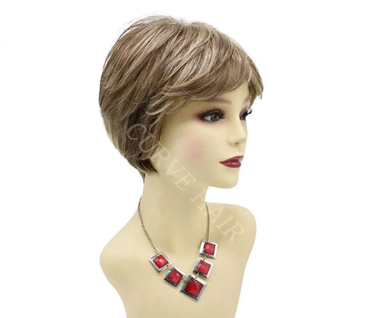 Short Natural Wave Kanekalon Wig – Heat-Friendly, Lightweight Daily Wear Wig with Adjustable Cap