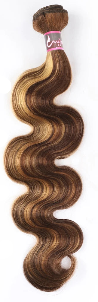 Honey Blonde & Brown Highlight Body Wave Bundles – 100% Ombre Human Hair Extensions