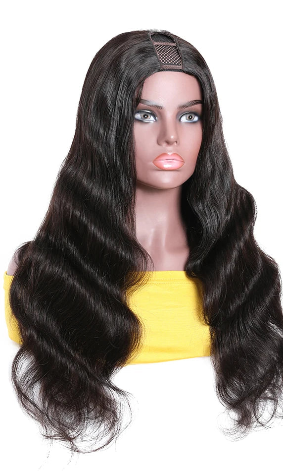 U-Part Wig 100% Real Human Hair – Medium Length Body Wave for Natural Blend & Easy Styling