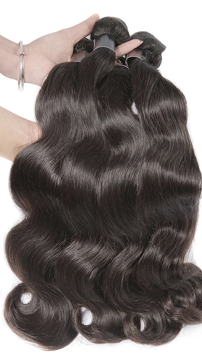 Premium Body Wave Virgin Human Hair Bundles – Sew-In, Double Weft, Natural Look, 90-100g Per Bundle