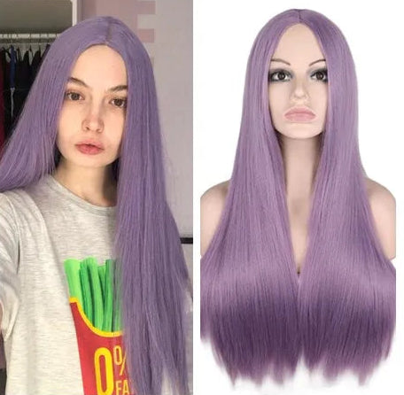 Long Straight Heat-Resistant Synthetic Wig – 150% Density for Daily Use