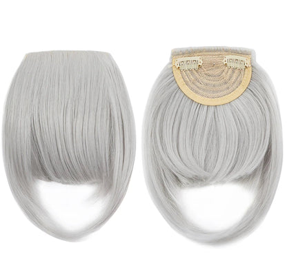 Kanekalon Clip-In Blunt Bangs Hair Extension – Frosted Color, Easy Fit & Washable