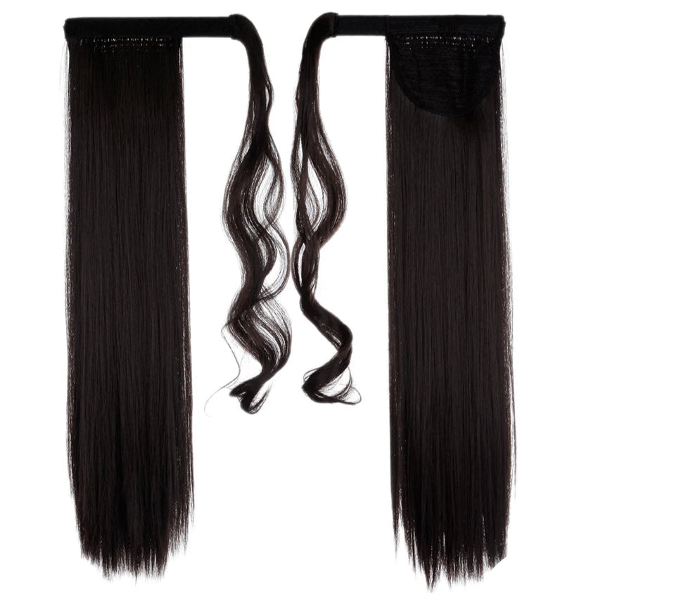 17-Inch Wavy Synthetic Clip-In Hair Extensions – Heat Resistant Fiber for Instant Volume & Style