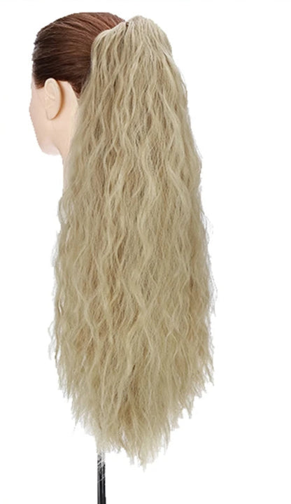 24-Inch Corn Wave Wavy Claw Clip Ponytail – Premium Synthetic, Heat-Resistant, Multi-Color Options