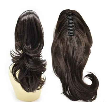 SE-224 Long Wavy Ponytail Extension – 22”/14” Claw Clip & Drawstring, Heat-Resistant