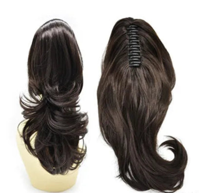 SE-224 Long Wavy Ponytail Extension – 22”/14” Claw Clip & Drawstring, Heat-Resistant
