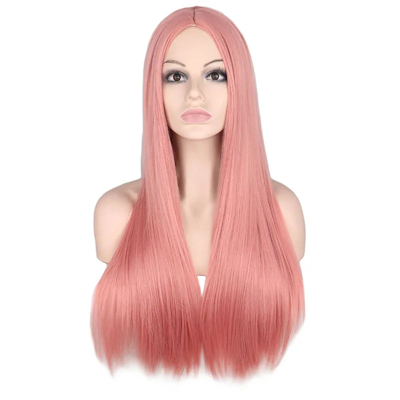 Long Straight Heat-Resistant Synthetic Wig – 150% Density for Daily Use