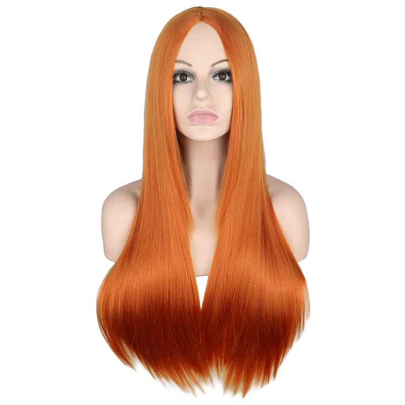 Long Straight Heat-Resistant Synthetic Wig – 150% Density for Daily Use