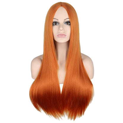 Long Straight Heat-Resistant Synthetic Wig – 150% Density for Daily Use