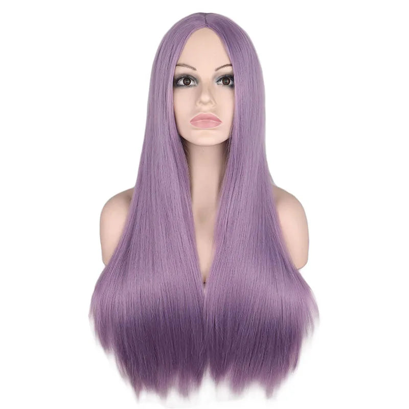 Long Straight Heat-Resistant Synthetic Wig – 150% Density for Daily Use