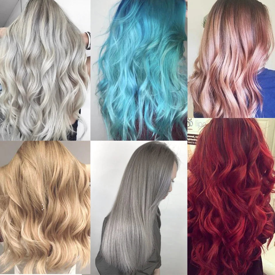 Vibrant Ombre Cosplay Wig – Long 24-26 Inch Heat Resistant Synthetic Hair in Red, Pink, Blue, Brown, Gray, and White Colors