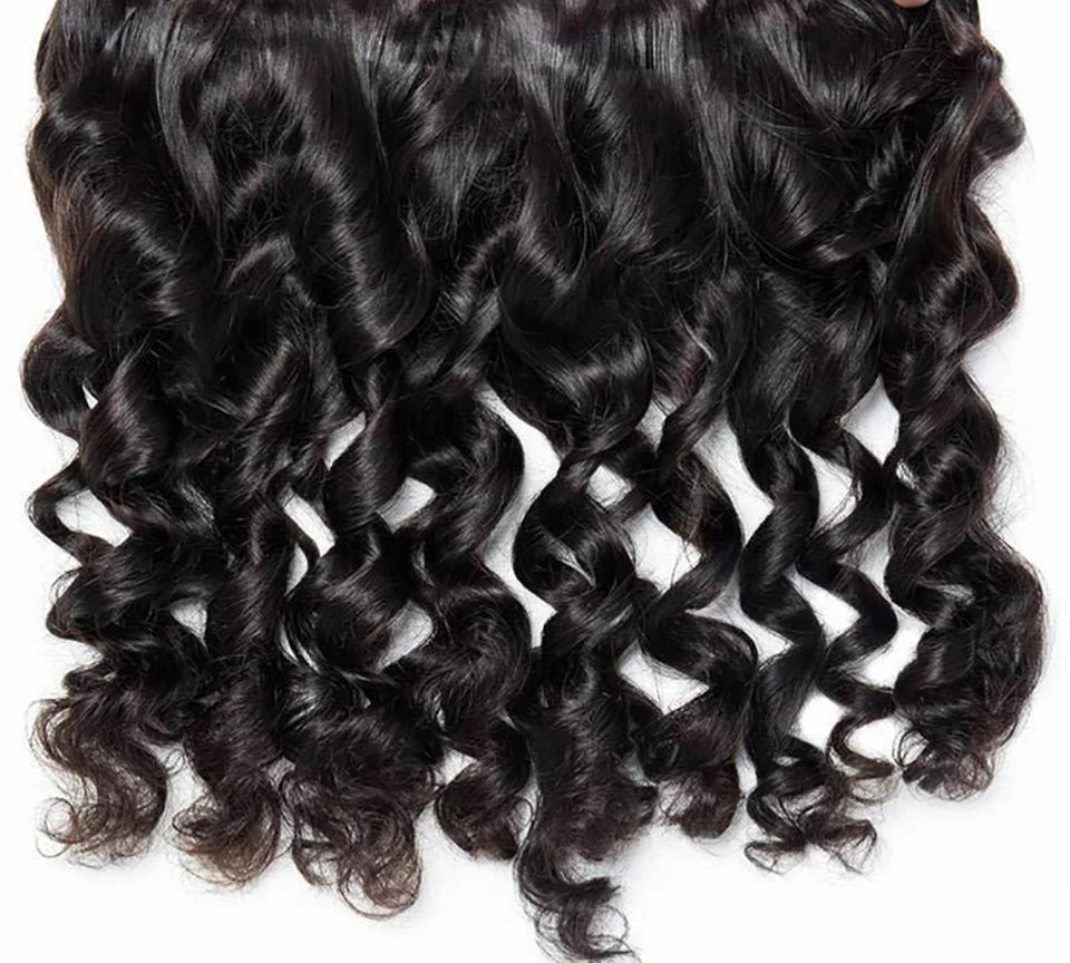Vallbest Loose Wave Human Hair Bundles With 4x4 Lace Closure - 100% Natural & Dye-Ready